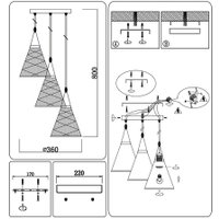 Подвесная люстра Ambrella light Traditional TR8433/3 WH/FGD (белый/золото)