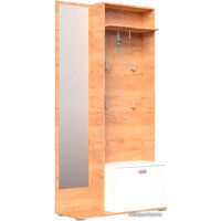 Стенка Bravo Мебель Вегас 57x38x190 (белый/дуб крафт золотой)