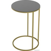 Журнальный столик Калифорния мебель Glass (черный лакобель/золотой)