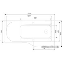 Ванна Kolo Comfort Plus 170x75 правая с ручками [XWA1470000]