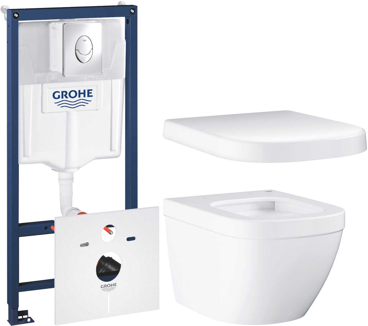 

Унитаз подвесной Grohe Euro Ceramic 39206000 + 39330001 + 38750001