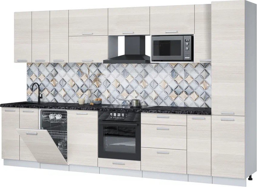 

Готовая кухня Интерлиния Мила Лайт 3.4-ПМ4 (вудлайн кремовый/вудлайн кремовый/кастилло темный)