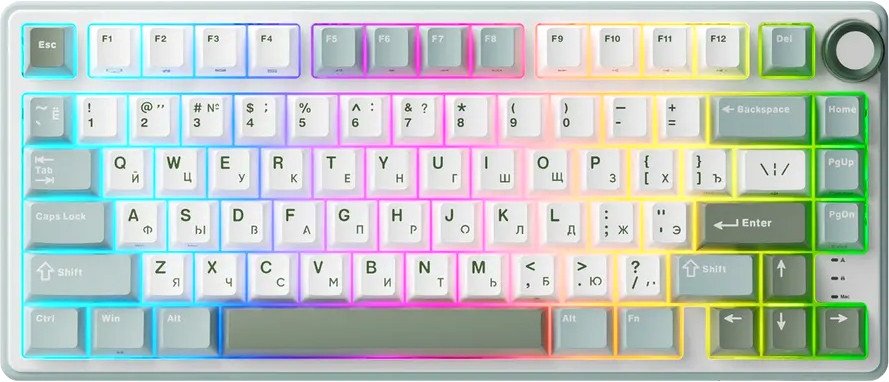 Клавиатура Royal Kludge R75 RGB Sky Cyan (RK Silver)