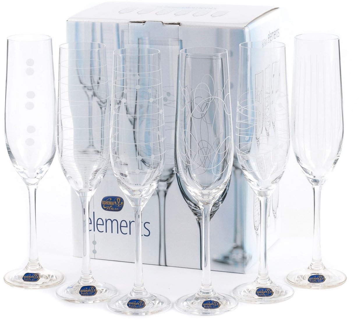 

Набор бокалов для шампанского Bohemia Crystal Elements 40729/379712/190