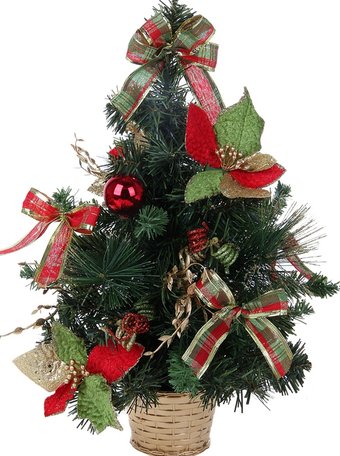 Елочка настольная Сима-ленд Новогодние листочки (зеленый/красный) [813185]