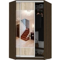 Шкаф-купе Кортекс-мебель Сенатор ШК30 Геометрия ДСП с зеркалом (венге/дуб сонома)