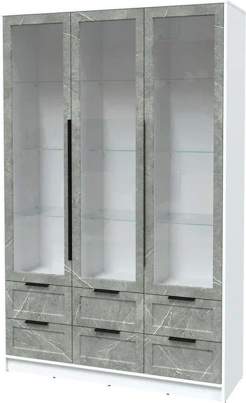 

Шкаф-витрина Интерлиния Концепт Тренд КТ-ШВ3 (белый платинум/керамика)