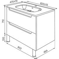  IDDIS Тумба с умывальником Edifice 80 EDI80WFi95K
