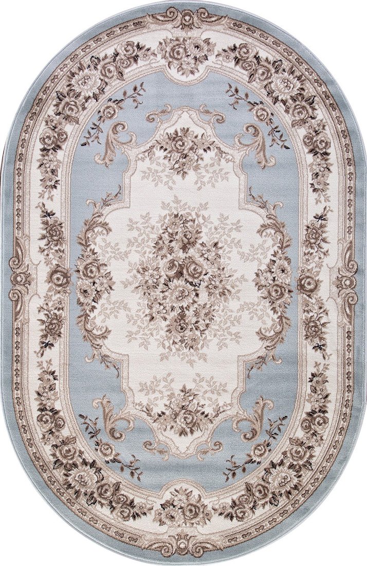 Ковер для жилой комнаты Merinos Valencia Deluxe 4015-OVAL-L.BLUE-BROWN (2.5x3.5)