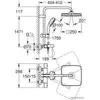 Душевая система  Grohe Tempesta Cosmopolitan System 250 Cube 26691000
