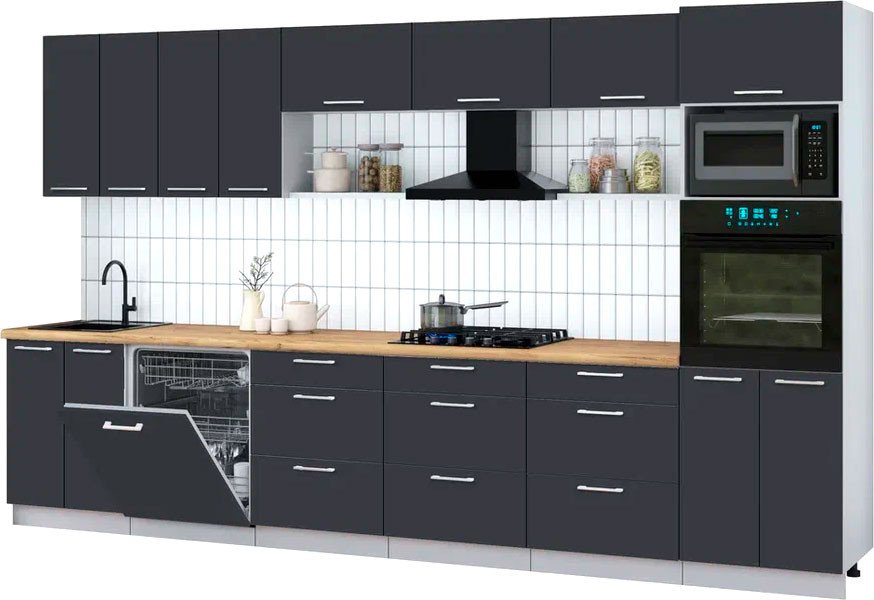 

Готовая кухня Интерлиния Мила Gloss 3.6-ПМ1-2 (пепел/пепел/дуб бунратти)