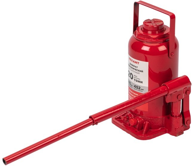 

Бутылочный домкрат Rexant 80-0616 20т