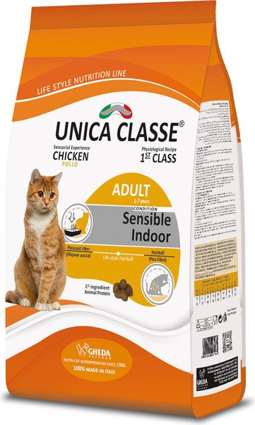 

Сухой корм для кошек Unica Classe Indoor Condition Adult In-Home Luxury Hairball Chicken 1.5 кг