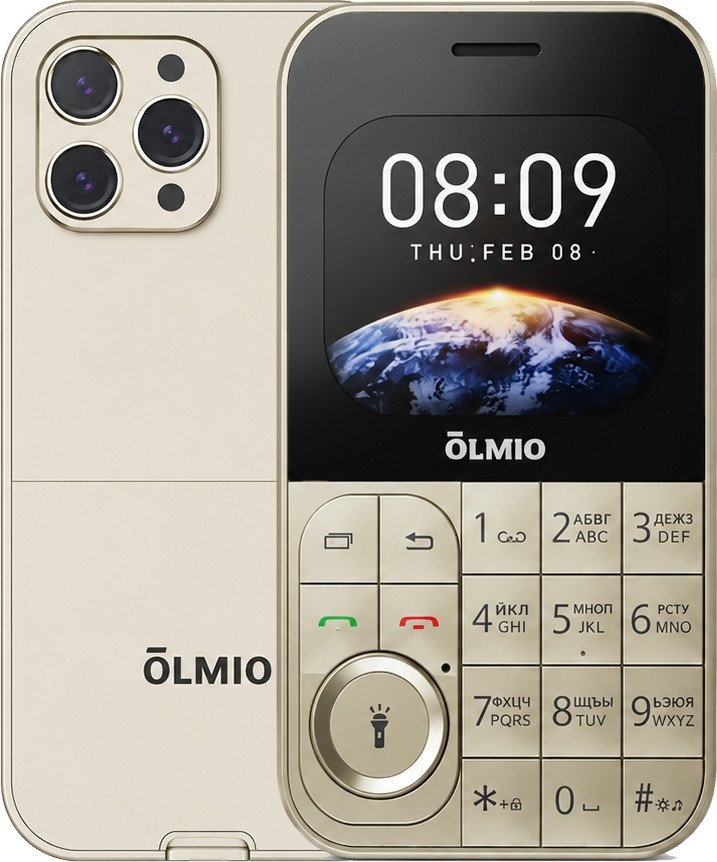 Кнопочный телефон Olmio A06 (золотистый)