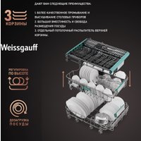 Встраиваемая посудомоечная машина Weissgauff BDW 4533 D Wi-Fi (модификация 2025 года) в Бобруйске