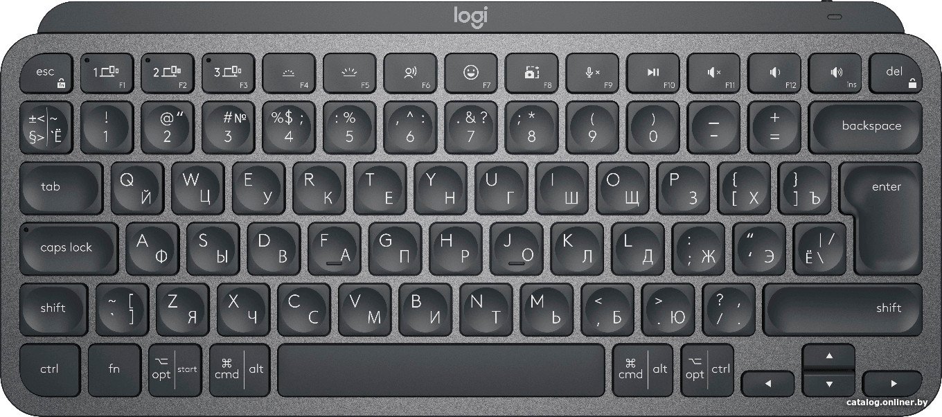 Клавиатура Logitech MX Keys Mini 920-010498 (графитовый, с гравировкой)