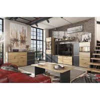 Шкаф-витрина Anrex Bosco 1V3D (дуб артисан/черный)