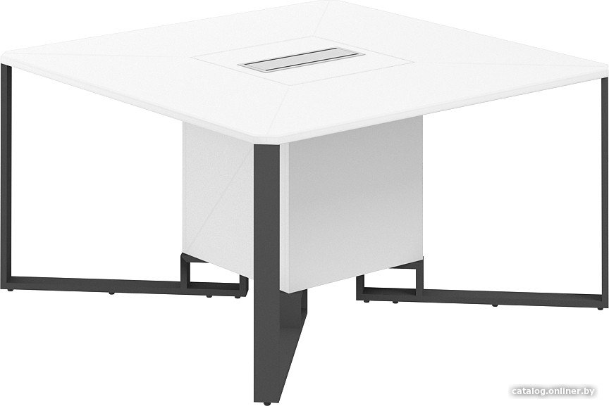 Офисный стол для переговоров Norden 140x140x75 SP.0101.WH.WH.AN (белый/белый/антрацит/серый)