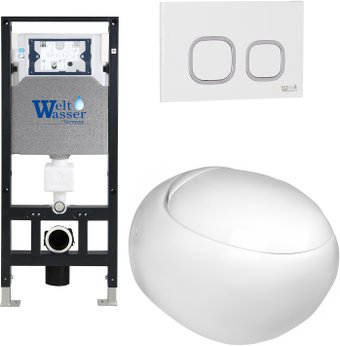 Унитаз подвесной WeltWasser Amberg 506 + Jeckenbach 004 GL-WT + Amberg RD-WT