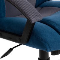 Игровое (геймерское) кресло TetChair Driver (флок/ткань, синий/серый) в Бресте