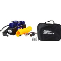 Автомобильный компрессор Nova Bright АК-75L (двухпоршневой, мет. корпус, LED-фонарь, сумка)
