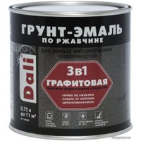Грунт-эмаль Dali Графитовая по ржавчине 3 в 1 0.75 л (серый)