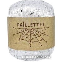 Пряжа для вязания Wool Sea Paillettes 01 50 г 275 м (белый, 4 мотка)