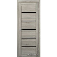 Межкомнатная дверь Юркас Stark ST1 ДО 60x200 (сонома грей, стекло lacobel черный лак)