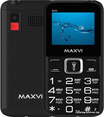 Кнопочный телефон Maxvi B200 (черный)