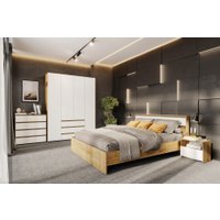 Шкаф распашной Mio Tesoro Некст 1 4-х створчатный (дуб золотой/белый)