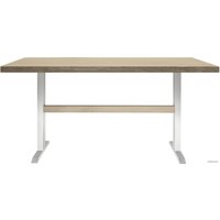 Кухонный стол Buro7 Двутавр 150 (классика, дуб беленый/белый)