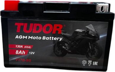 Мотоциклетный аккумулятор Tudor YT7B-BS L+ (8 А·ч)