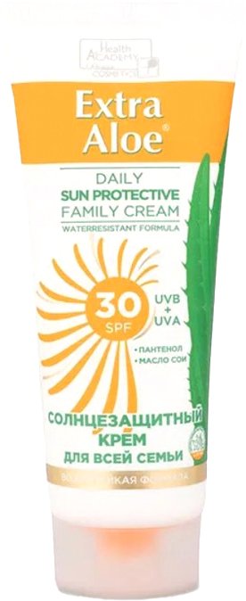 

Крем солнцезащитный Health Academy Extra Aloe для всей семьи SPF 30 100 мл