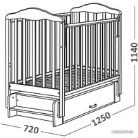 Классическая детская кроватка СКВ-Компани Берёзка New (белый) [126001]