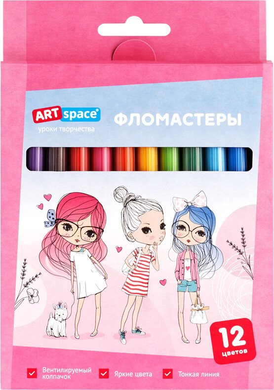 

Фломастеры ArtSpace Модницы WP_71658 (12 цв)