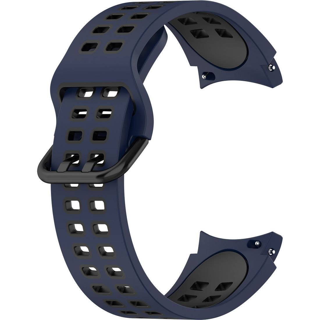 

Ремешок Rumi Extreme силиконовый для Samsung Galaxy Watch4/5/6 (20 мм, темно-синий/черный)