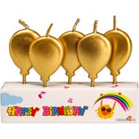 Набор свечей для торта Miland Золотые шарики С-2543 (5 шт) в Бобруйске