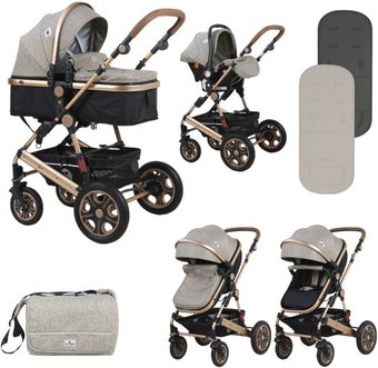 Универсальная коляска Lorelli Lora 2021 (3 в 1, pearl beige)