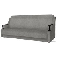 Диван Асмана Анна с деревянными подлокотниками (рогожка серый)