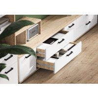 Тумба Стендмебель Санса ТВ-01 под тв (белый/дуб сонома)