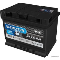 Автомобильный аккумулятор AKOM Ultimatum AGM R (60 А·ч)