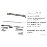 Трап/канал Berges Wasserhaus B1 Keramik 600 091117 (хром глянец)