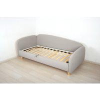 Кровать-тахта DiArt Альба 1.2 левая (велюр Магия 53/ножки светлые) в Гродно