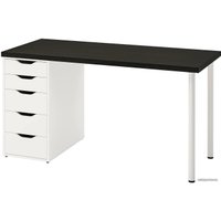 Стол Ikea Лагкаптен/Алекс 094.321.65 (черно-коричневый/белый)