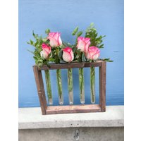 Ваза-рамка Florbox Деревянная низкая на 5 колб 24x30 см (орех)