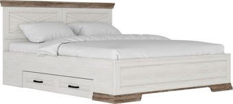 Кровать Black Red White Marselle LOZ160х200_S М (ясень снежный/дуб сонома темный/ясень снежный)