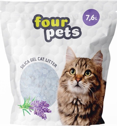 

Наполнитель для туалета Four Pets силикагелевый с лавандой 7.6 л
