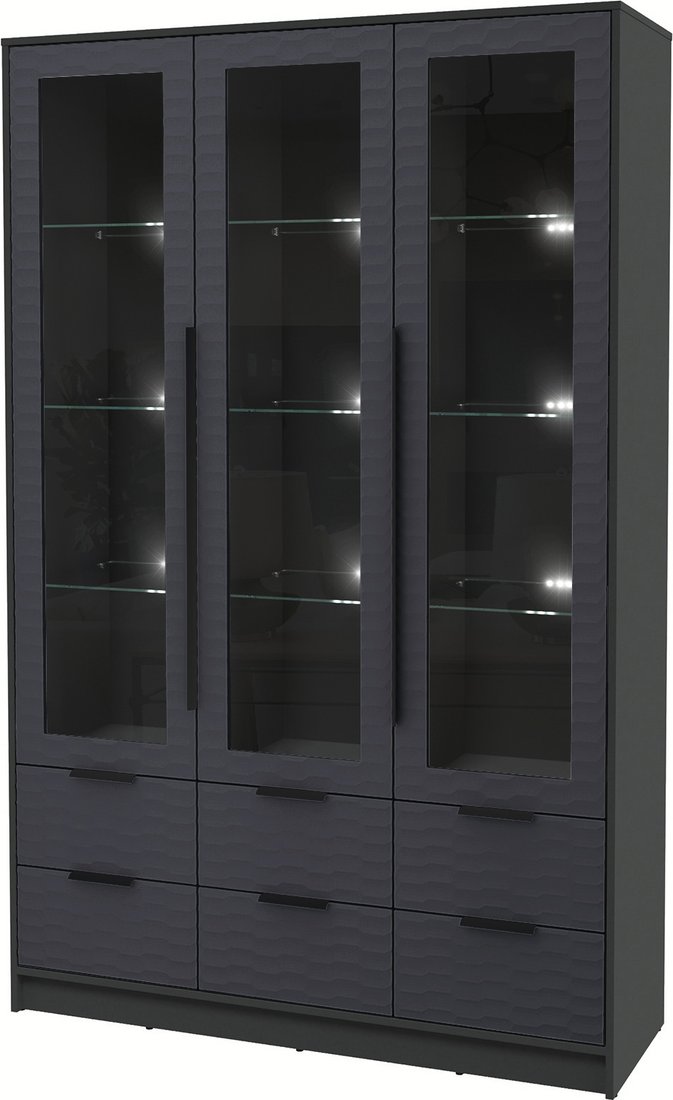 

Шкаф-витрина Интерлиния Концепт Зодиак КТ-ШВ3 с подсветкой (антрацит/пепел)