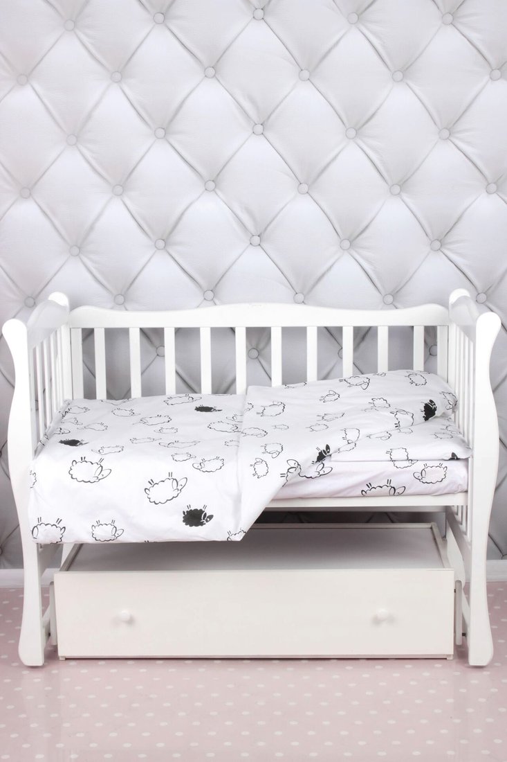 

Постельное белье Amarobaby Baby Boom КПБ-3 Овечки (белый/черный)