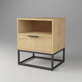 Тумба Дабер 003 ТП3.0.2.14 (черный/дуб гамильтон натуральный)